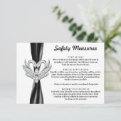 Carte D'accompagnement Ruban noir Cygnes d'argent Mesures de sécurité (Debout devant)