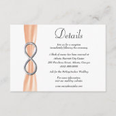 Carte D'accompagnement Ruban Orange Détails de Mariage Infinity Argent (Devant)