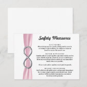 Carte D'accompagnement Ruban rose Infini argent Mesures de sécurité (Devant / Derrière)