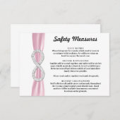 Carte D'accompagnement Ruban rose Mesures de sécurité Diamant Infini (Devant / Derrière)