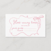 Carte D'accompagnement Ruban rose ondulé Combien de rubans dans le pot (Devant)