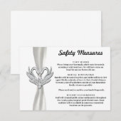 Carte D'accompagnement Rubans Blancs Cygnes d'Argent Mesures de Sécurité (Devant / Derrière)