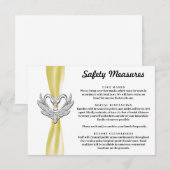 Carte D'accompagnement Rubans Jaunes Cygnes d'Argent Mesures de Sécurité (Devant / Derrière)