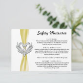 Carte D'accompagnement Rubans Jaunes Cygnes d'Argent Mesures de Sécurité (Debout devant)