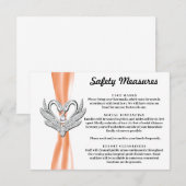 Carte D'accompagnement Rubans orange Cygnes d'argent Mesures de sécurité (Devant / Derrière)