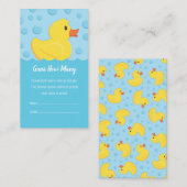 Carte D'accompagnement Rubber Ducky Devine Combien De Baby showers Jeu (Devant / Derrière)