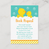 Carte D'accompagnement Rubber Ducky Jaune et Livre vert Demande (Devant)