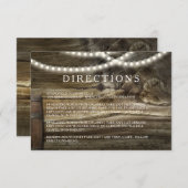 Carte D'accompagnement Rubrique Rustic Winery Mariage Directions (Devant / Derrière)