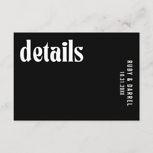 Carte D'accompagnement Ruby Black Mariage moderne (Devant)