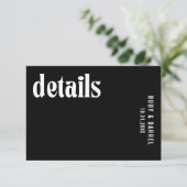 Carte D'accompagnement Ruby Black Mariage moderne (Debout devant)