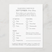 Carte D'accompagnement Ruby Mariage Anniversaire coeur art choix repas (Dos)