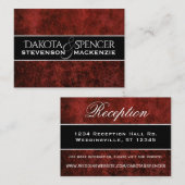 Carte D'accompagnement Ruby Mariage | Insérez le thème rouge Crimson Garn (Devant / Derrière)