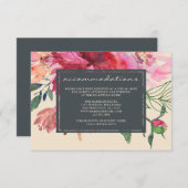 Carte D'accompagnement Ruby Pink Peony Botanical Mariage d'ivoire (Devant / Derrière)