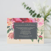 Carte D'accompagnement Ruby Pink Peony Botanical Mariage d'ivoire (Debout devant)