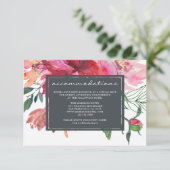 Carte D'accompagnement Ruby Pink Peony Mariage botanique (Debout devant)