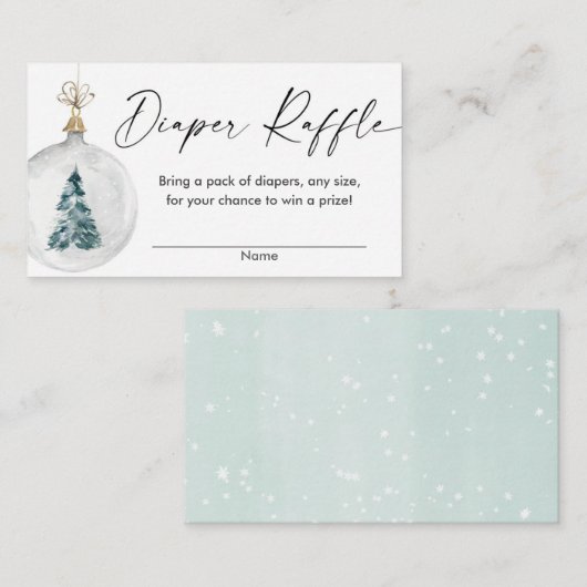 Carte D'accompagnement Rupture de baby shower de la couche de neige d'hiv (Devant / Derrière)