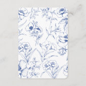 Carte D'accompagnement Rupture de couche classique bleu floral (Dos)