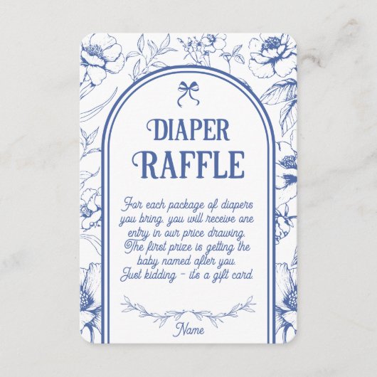 Carte D'accompagnement Rupture de couche classique bleu floral (Devant)