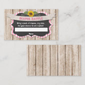 Carte D'accompagnement Rupture de couche en vichy rose jaune tournesol bé (Devant / Derrière)