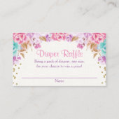 Carte D'accompagnement Rupture turquoise de couche fleurie rose or violet (Devant)