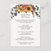 Carte D'accompagnement Russe Aquarelle Bourgogne Mariage de automne (Devant)