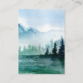 Carte D'accompagnement Russe Aquarelle Pine Mountains Lac Mariage (Dos)