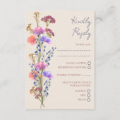 Carte D'accompagnement Russe Beige Acrylique Floral Mariage RSVP (Devant)