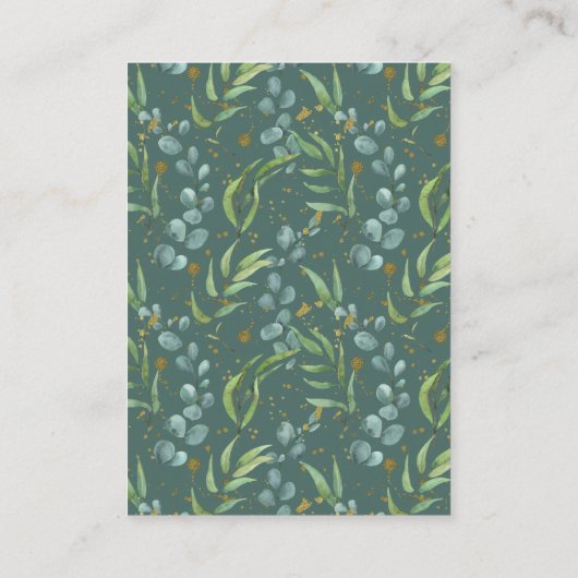 Carte D'accompagnement Russe Eucalyptus Gold Branch QR Code RSVP Mariage (Dos)