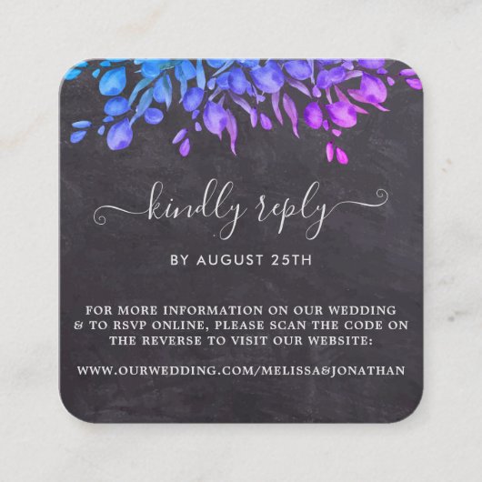 Carte D'accompagnement Russe Eucalyptus Site Mariage QR Code RSVP (Devant)