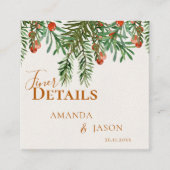 Carte D'accompagnement Russe Feuilles verts Red Berries Mariage de Noël (Devant)