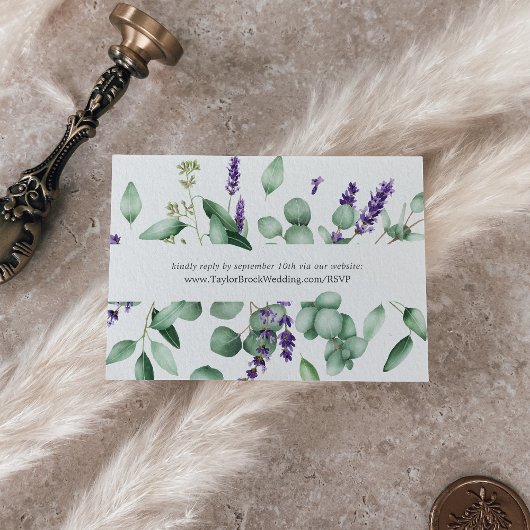 Carte D'accompagnement Russe Lavande & Eucalyptus Site Mariage RSVP