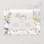 Carte D'accompagnement Russe Lavande & Sage Fleur sauvage Réception blanc (Devant)