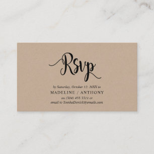 Carte D'accompagnement Russe moderne Kraft, police noire, réponse RSVP