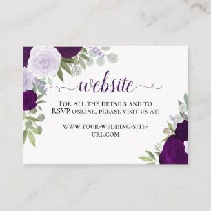 Carte D'accompagnement Russe Purple Aquarelle Rose site Mariage