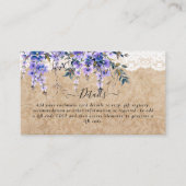 Carte D'accompagnement Russe Purple Wisteria Floral Mariage dentelle (Devant)