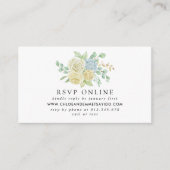 Carte D'accompagnement Russe Rose Hydrangea Site Mariage RSVP (Devant)