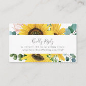 Carte D'accompagnement Russe Sunflower Eucalyptus Site Mariage RSVP (Devant)