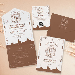 Carte D'accompagnement Russe Western Ranch Farm Grange Cowboy Merci