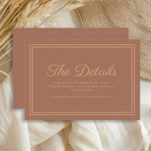 Carte D'accompagnement Rust Burnt Orange Détails du Mariage