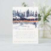 Carte D'accompagnement Rust Navy Winter Pine Forest Snow Détails du Maria (Debout devant)
