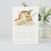 Carte D'accompagnement Rust Orange Champagne Fern Folid Détails Mariage (Debout devant)