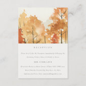 Carte D'accompagnement Rust Orange Jaune Automne Arbres Mariage Réception (Devant)