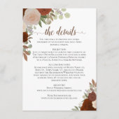 Carte D'accompagnement Rust Orange & Pêcher Rose Rustique Détails du Mari (Devant)