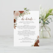 Carte D'accompagnement Rust Orange & Pêcher Rose Rustique Détails du Mari (Debout devant)