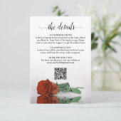 Carte D'accompagnement Rust Orange Rose Élégant détails de mariage QR Cod (Debout devant)