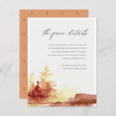 Carte D'accompagnement Rust Orange Yellow Fall Trees Mariages Détails (Devant / Derrière)