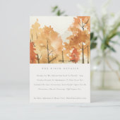 Carte D'accompagnement Rust Orange Yellow Fall Trees Mariages Détails (Debout devant)