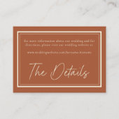 Carte D'accompagnement Rust Terracotta Minimalist Frame Wedding (Devant)