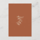 Carte D'accompagnement Rust Terracotta Minimalist Leaf Acorn Fall Wedding (Dos)