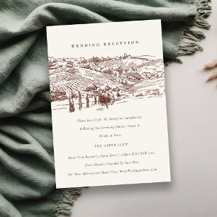 Carte D'accompagnement Rust Winery Mountain Croquis Réception de mariage